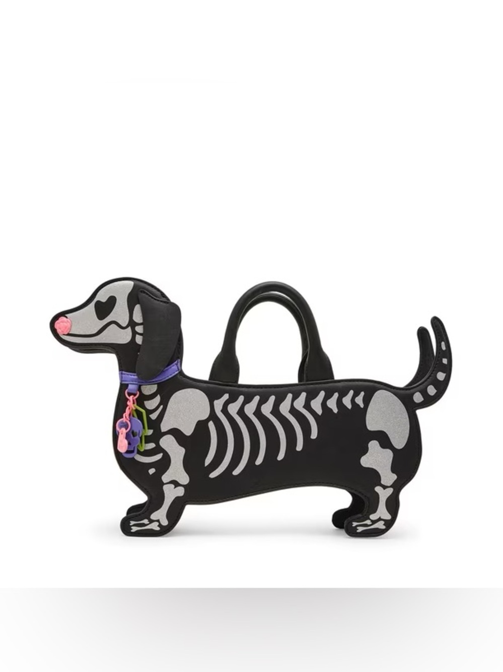 Betsey Johnson Black Dachshund Skeleton Bag